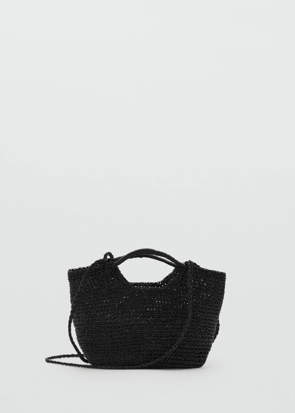 Mini Woven Crossbody Bag Black