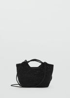 Mini Woven Crossbody Bag Black