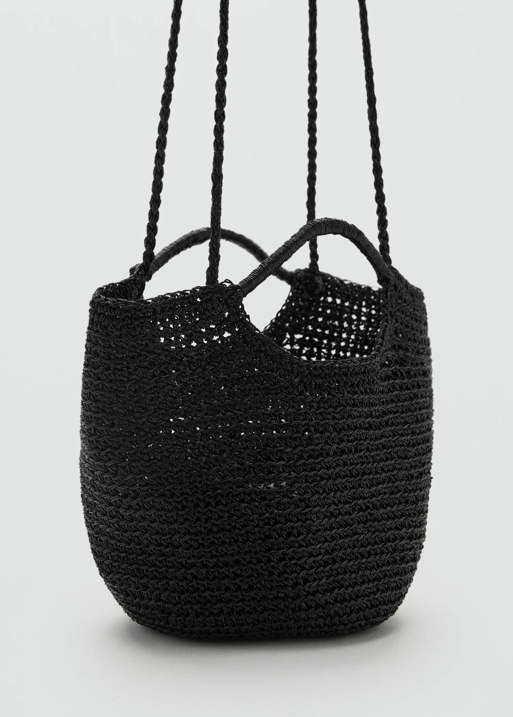 Mini Woven Crossbody Bag Black