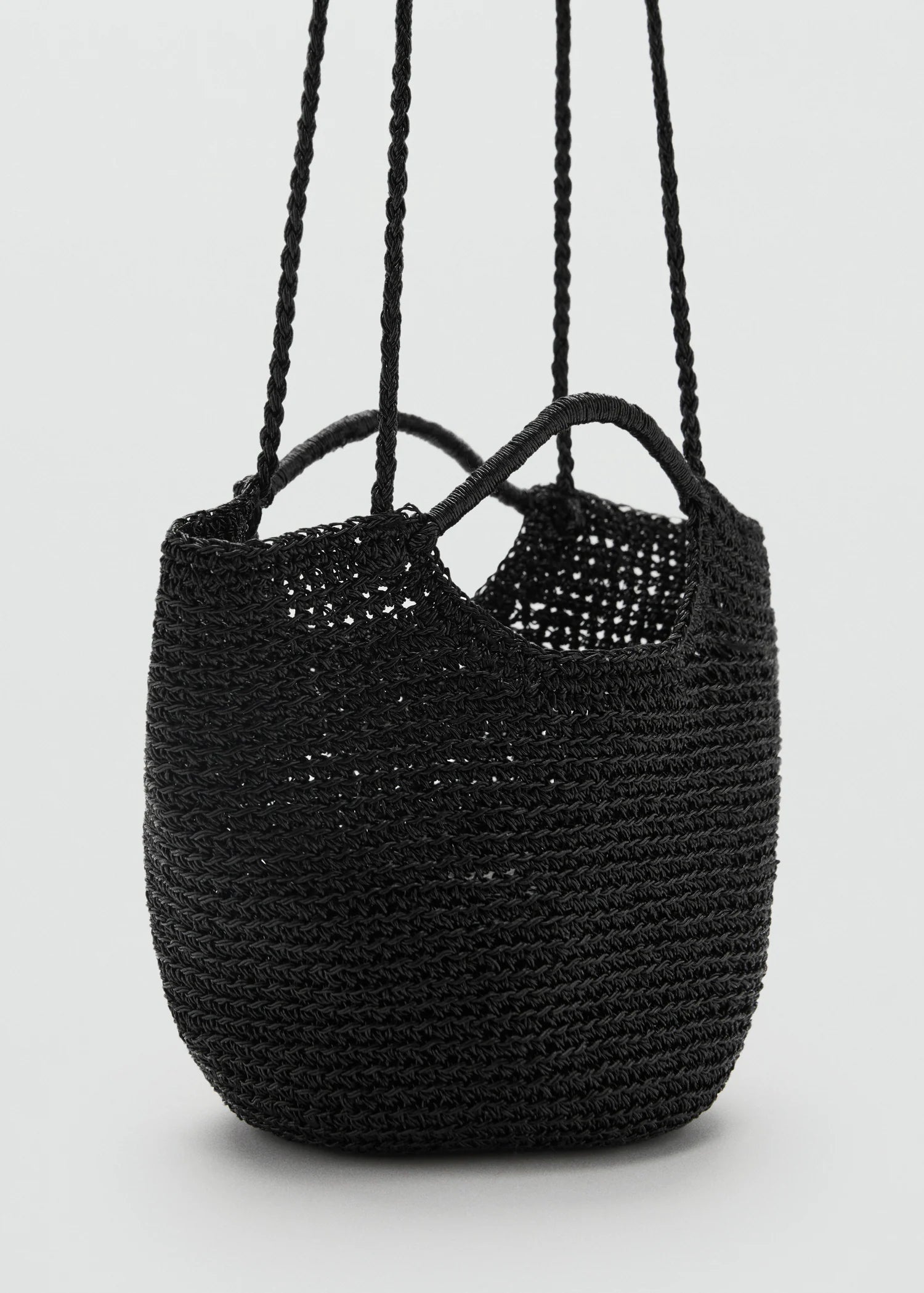 Mini Woven Crossbody Bag Black