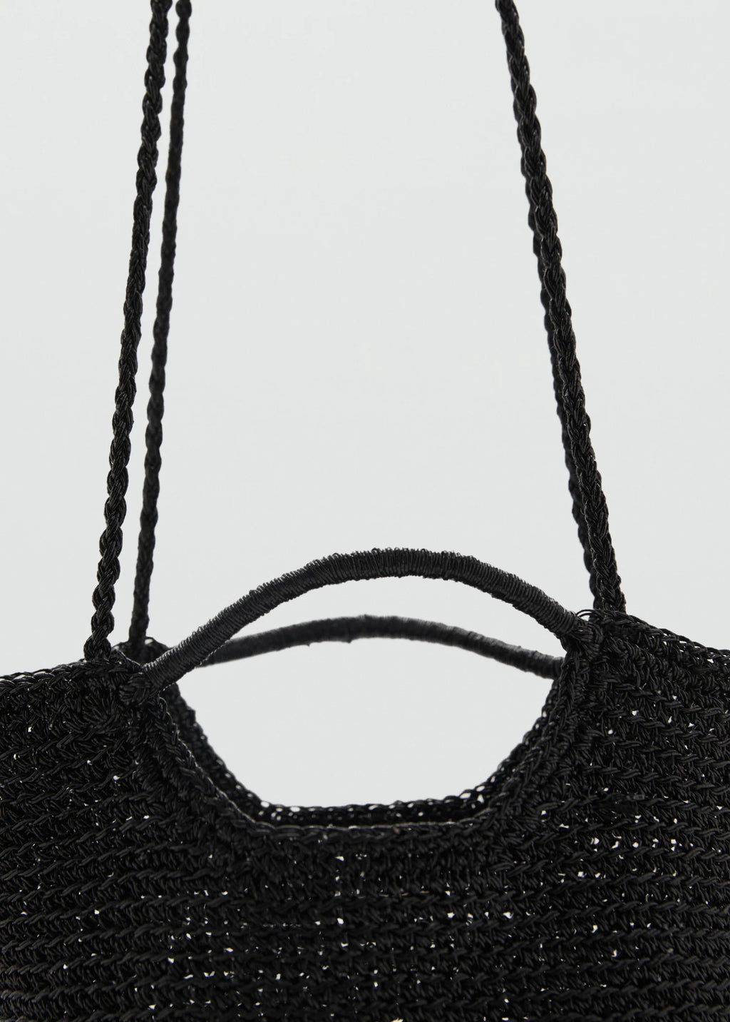 Mini Woven Crossbody Bag Black