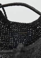 Mini Woven Crossbody Bag Black