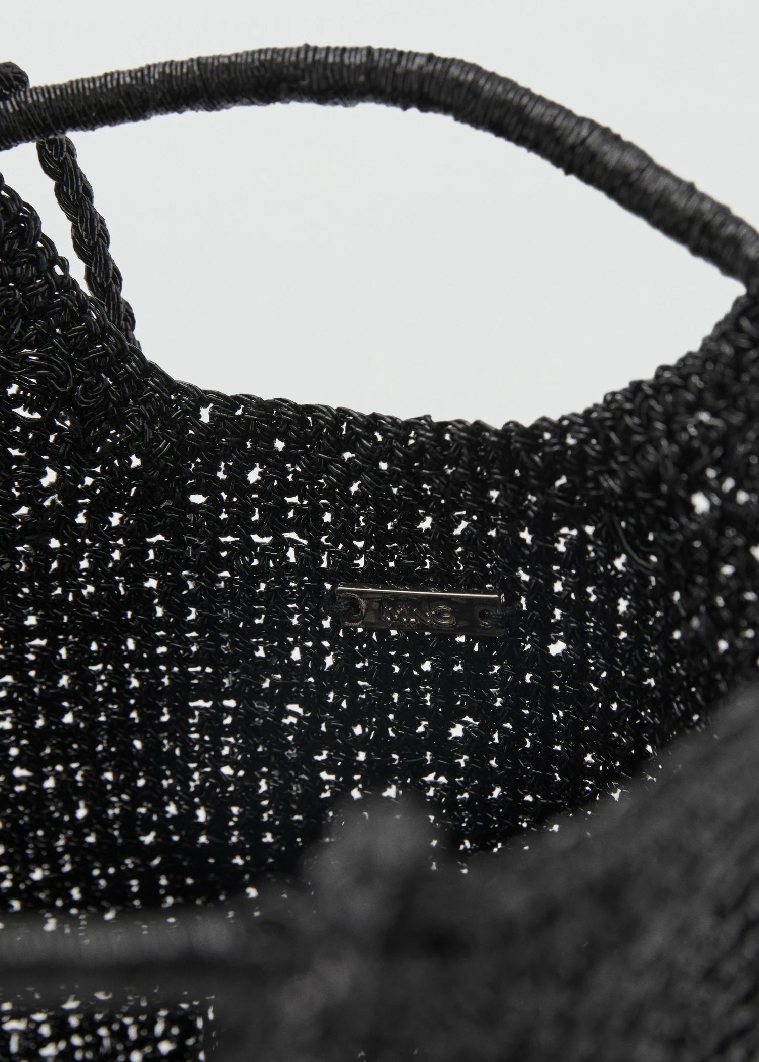 Mini Woven Crossbody Bag Black