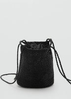 Mini Woven Crossbody Bag Black