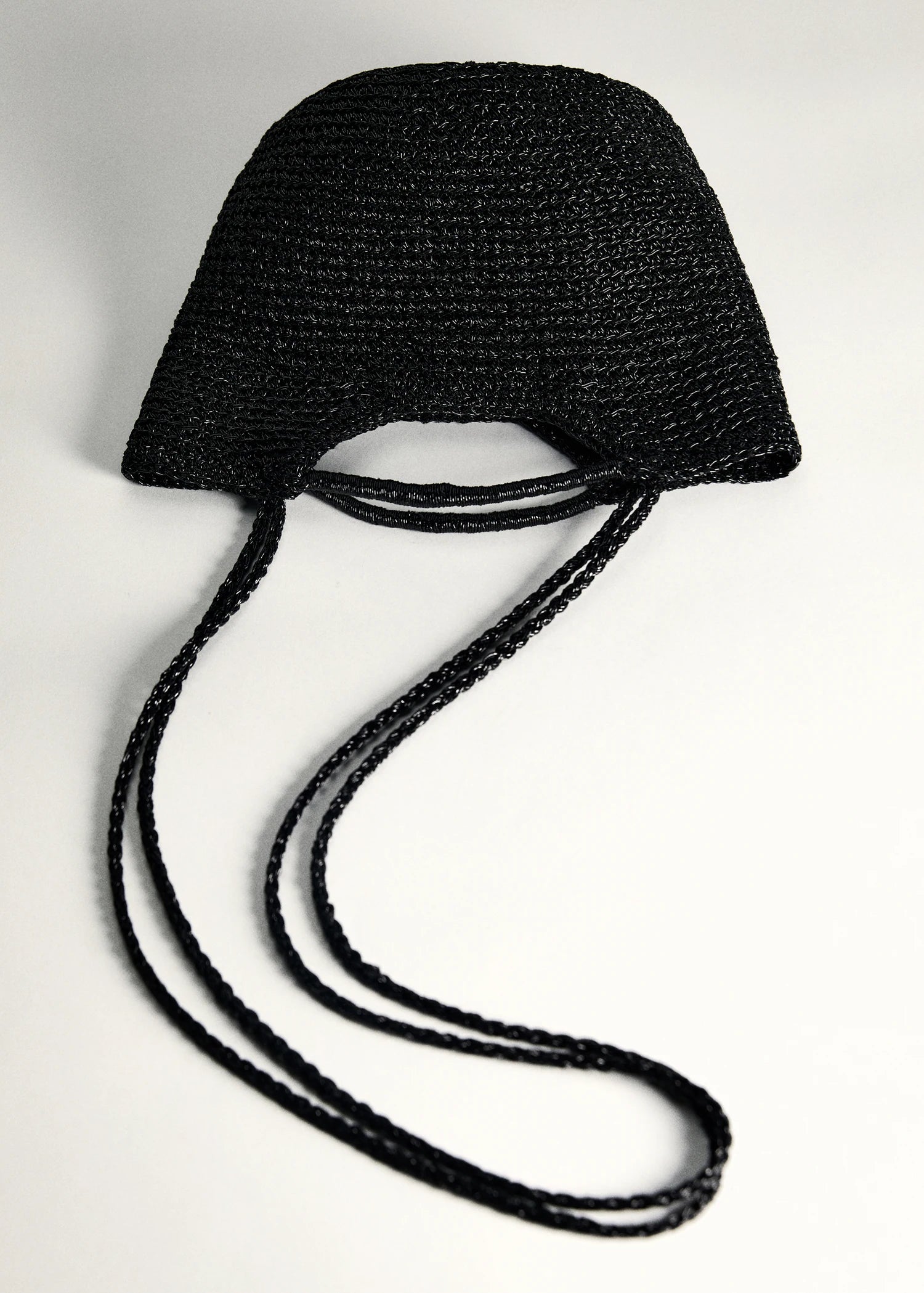 Mini Woven Crossbody Bag Black