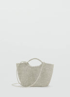 Mini Woven Crossbody Bag Silver