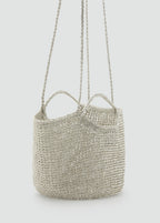 Mini Woven Crossbody Bag Silver