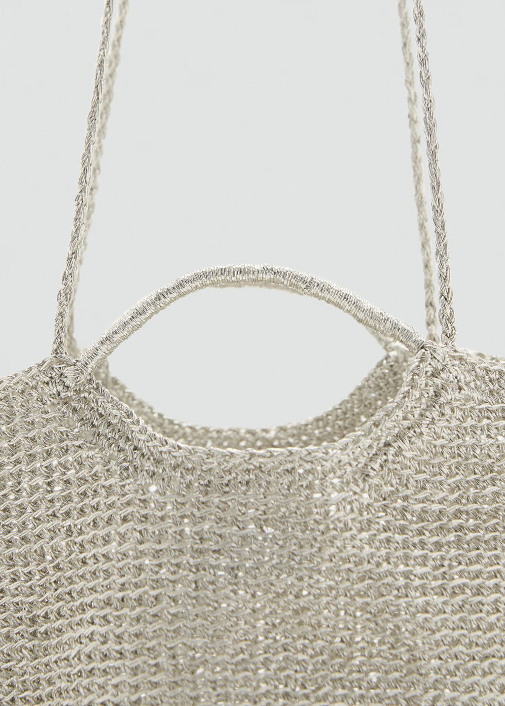 Mini Woven Crossbody Bag Silver