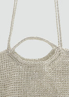 Mini Woven Crossbody Bag Silver