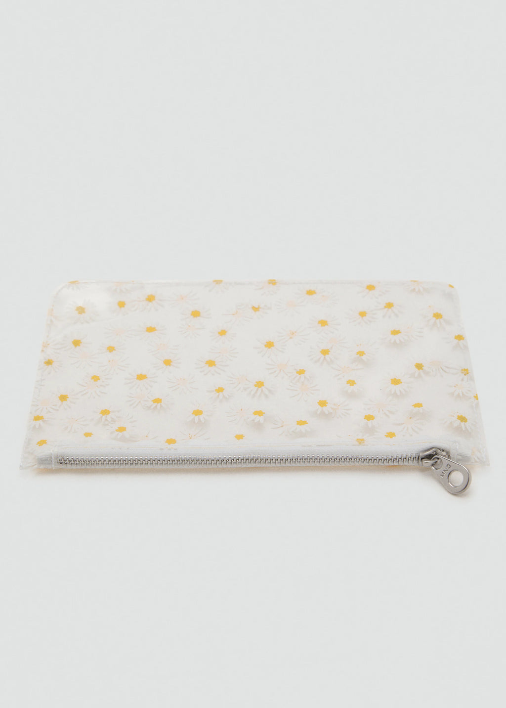 Mini Vinyl Flower Toiletry Bag White
