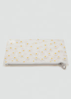 Mini Vinyl Flower Toiletry Bag White