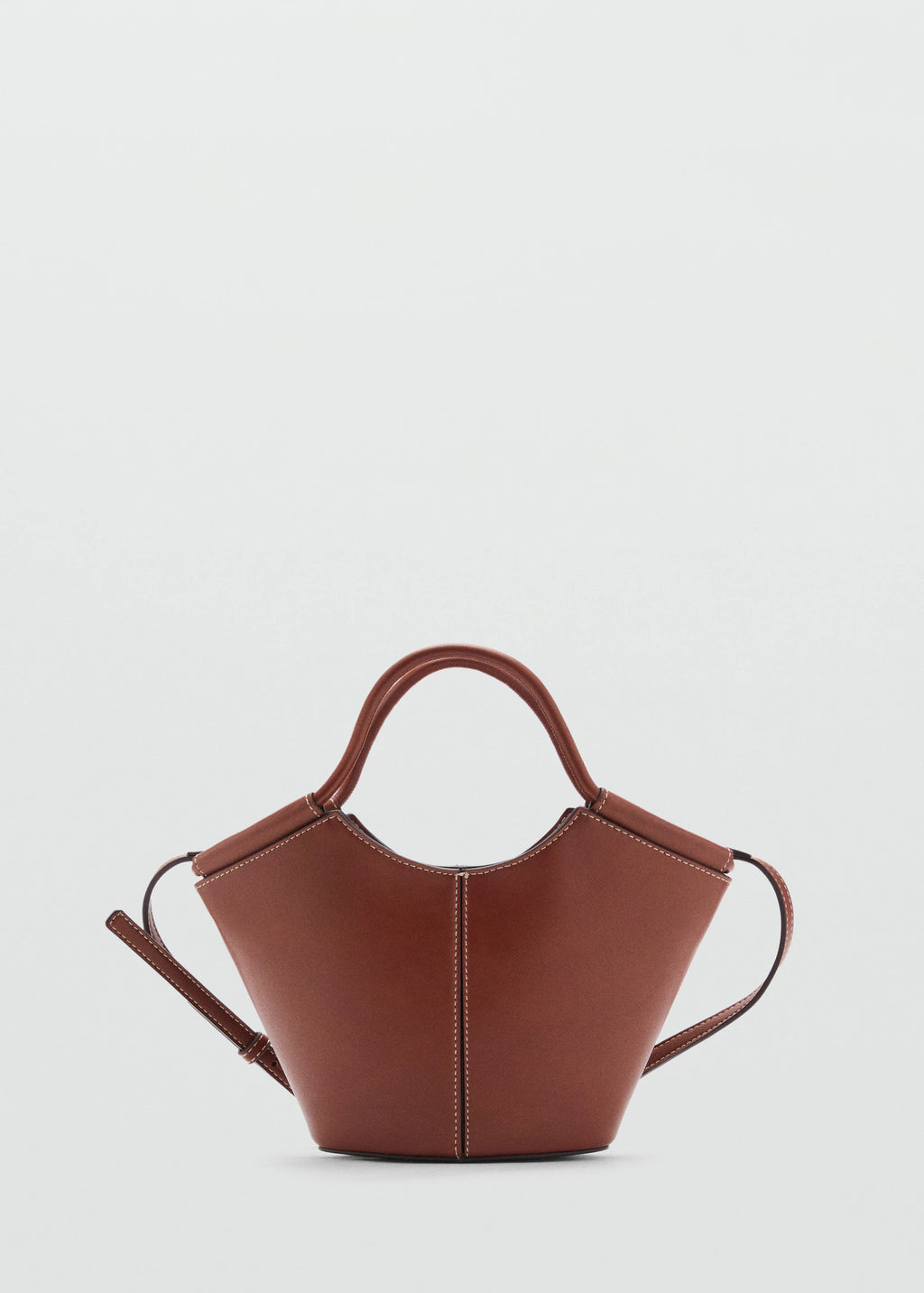 Mini Shopper Style Shoulder Bag Leather