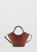 Mini Shopper Style Shoulder Bag Leather