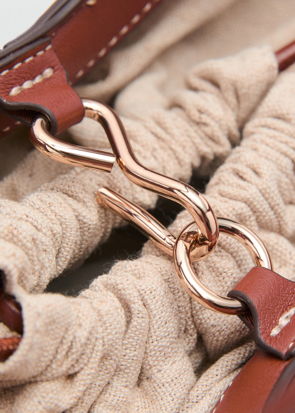 Mini Shopper Style Shoulder Bag Leather