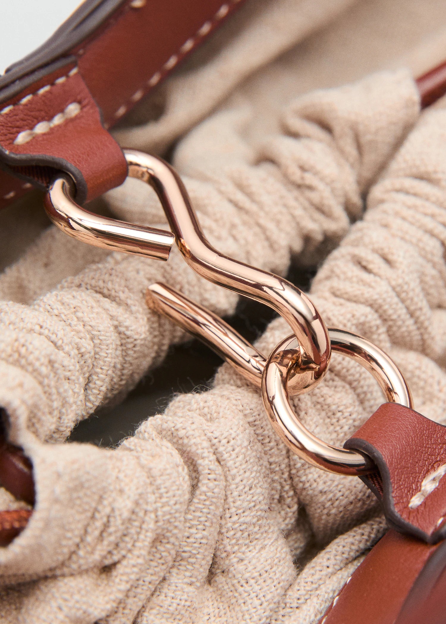 Mini Shopper Style Shoulder Bag Leather