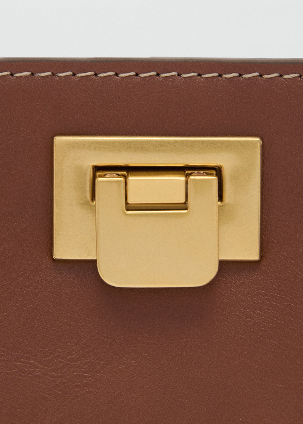 Mini Shopper Bag With Metallic Detail Leather