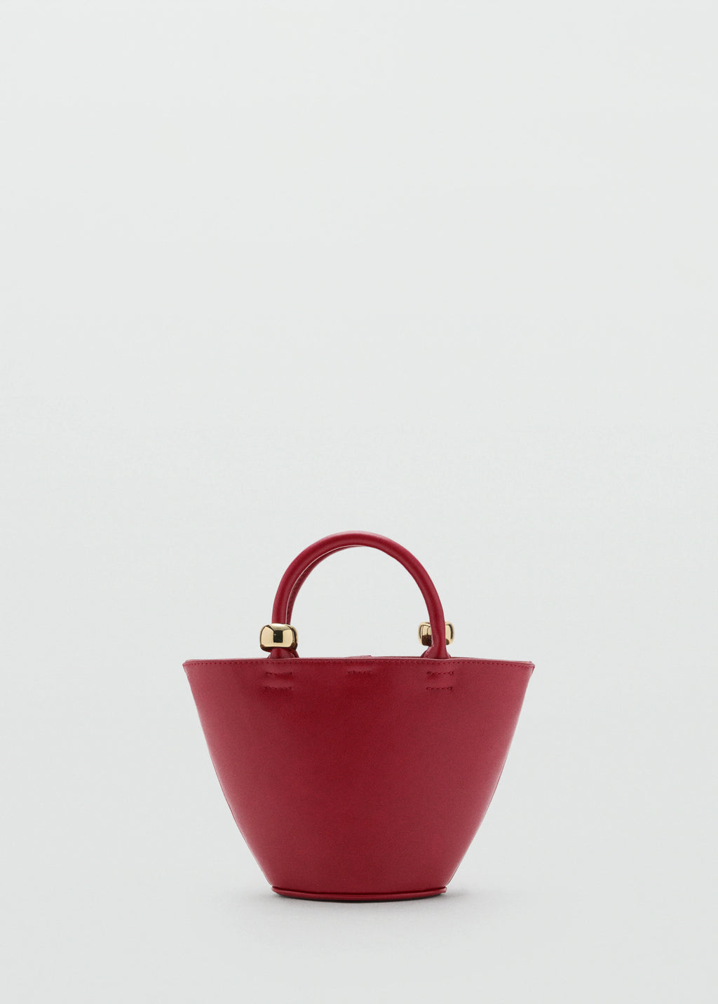 Mini Shopper Bag With Metallic Detail Burgundy