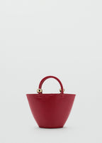 Mini Shopper Bag With Metallic Detail Burgundy