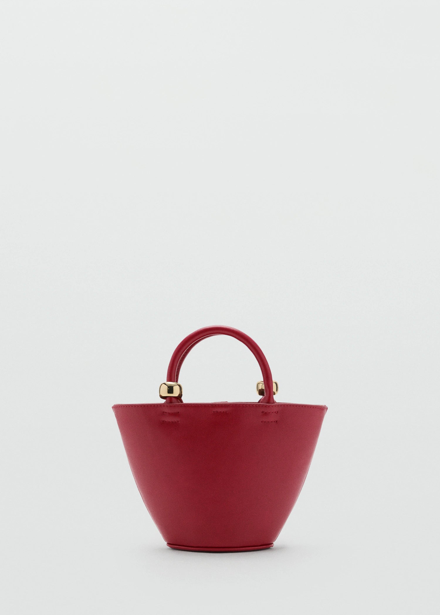 Mini Shopper Bag With Metallic Detail Burgundy