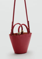 Mini Shopper Bag With Metallic Detail Burgundy