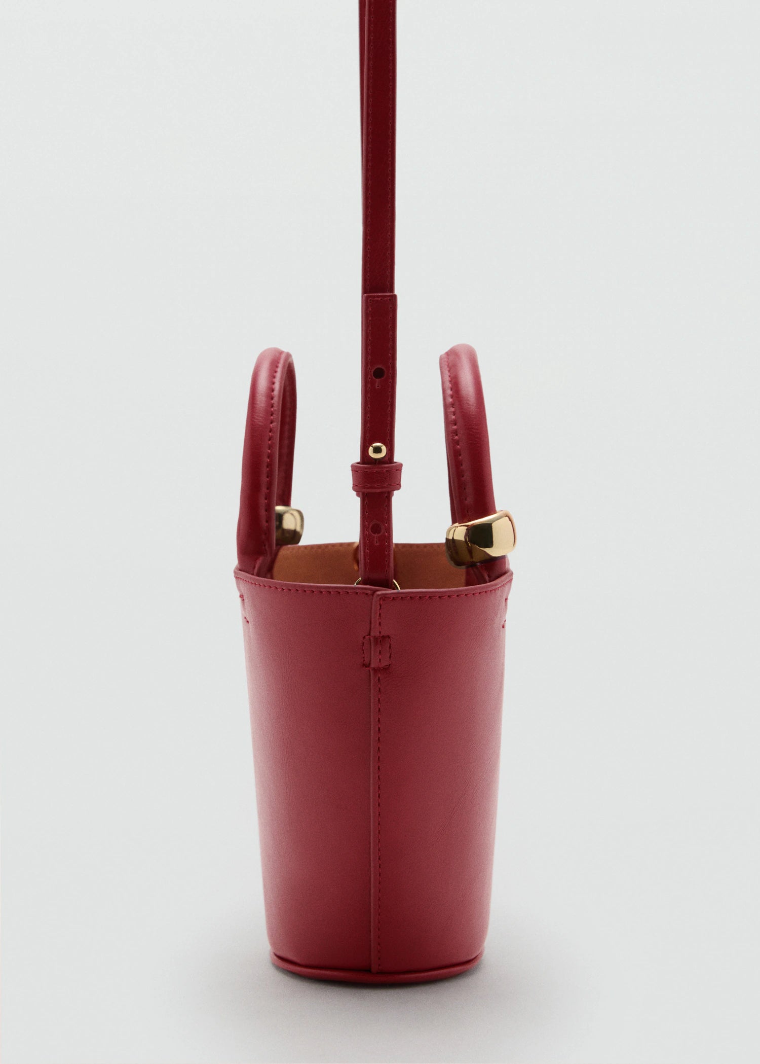 Mini Shopper Bag With Metallic Detail Burgundy