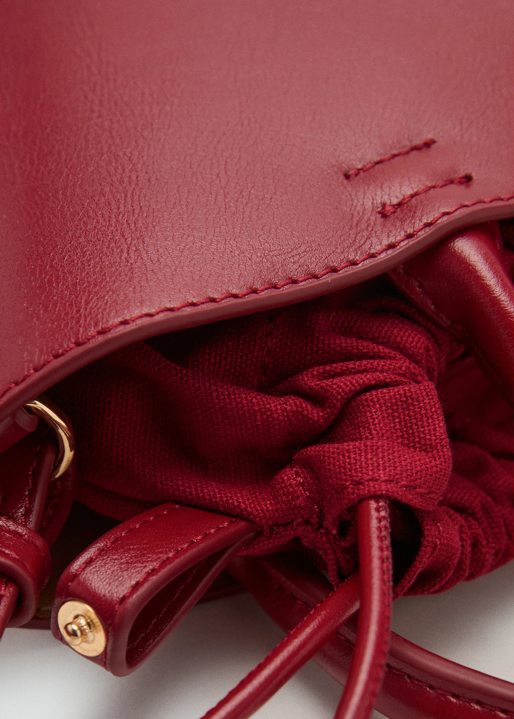 Mini Shopper Bag With Metallic Detail Burgundy