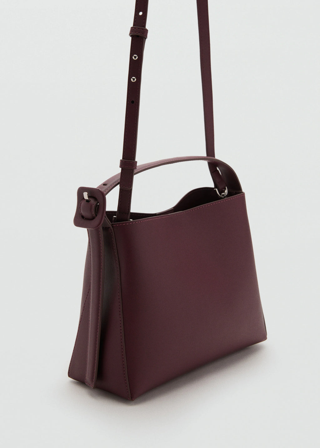 Mini Shopper Bag With Buckle Burgundy