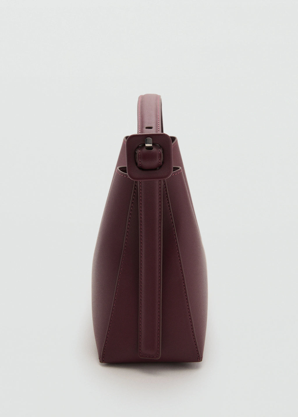 Mini Shopper Bag With Buckle Burgundy