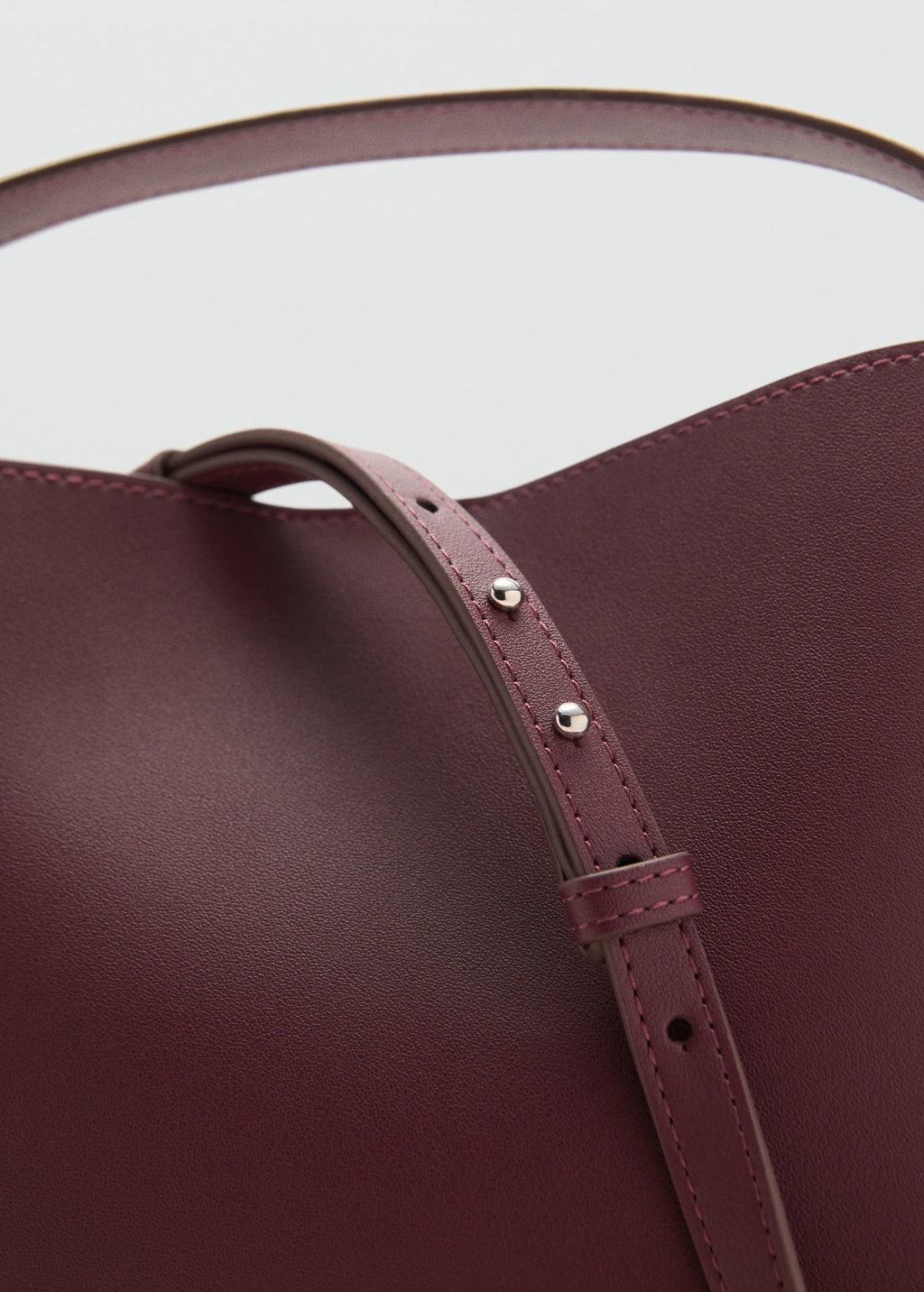 Mini Shopper Bag With Buckle Burgundy