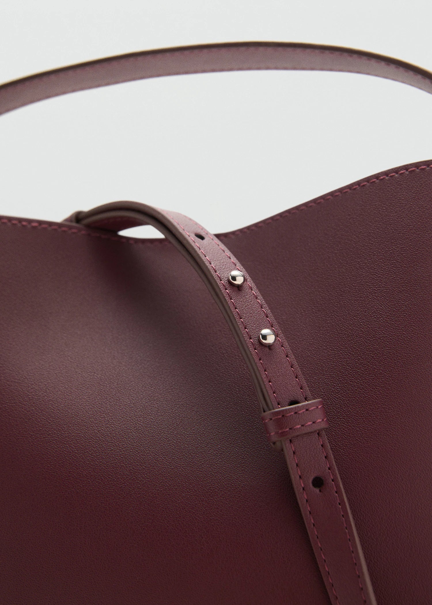 Mini Shopper Bag With Buckle Burgundy