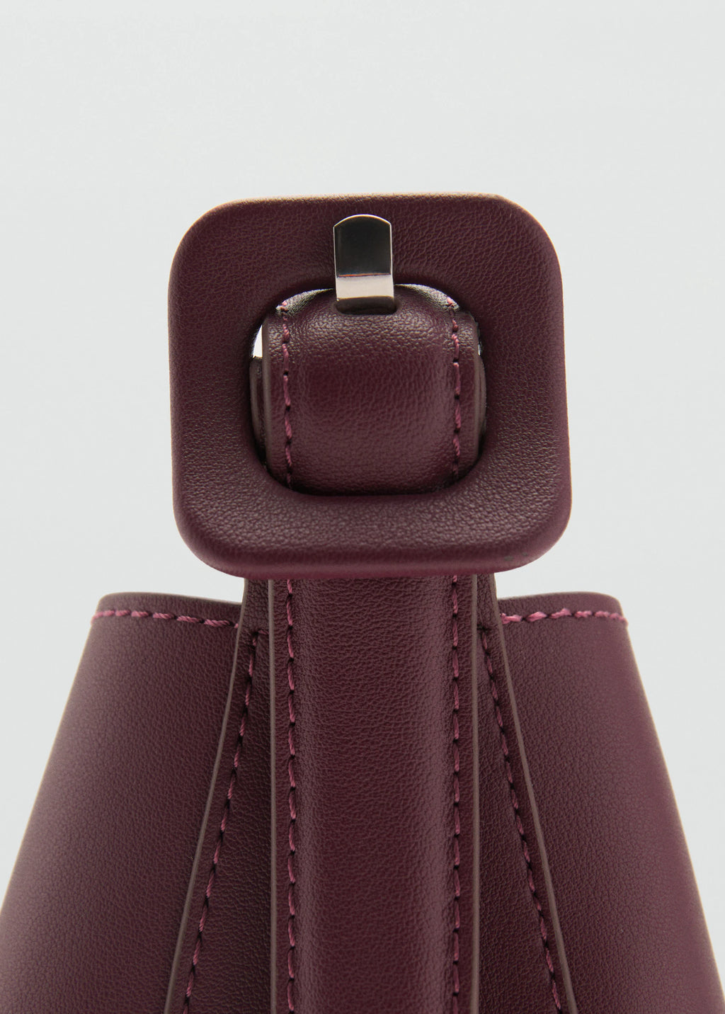 Mini Shopper Bag With Buckle Burgundy