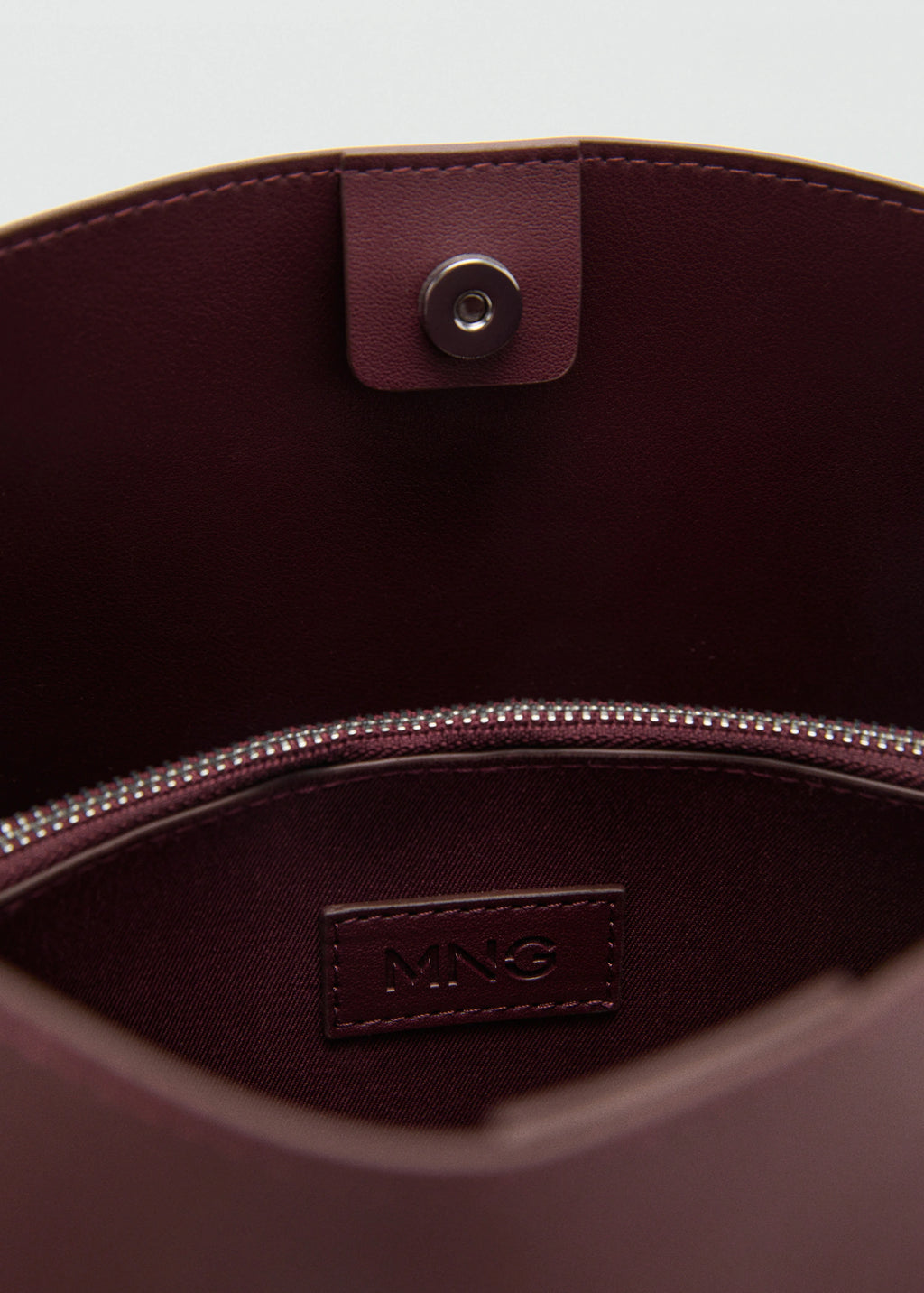 Mini Shopper Bag With Buckle Burgundy