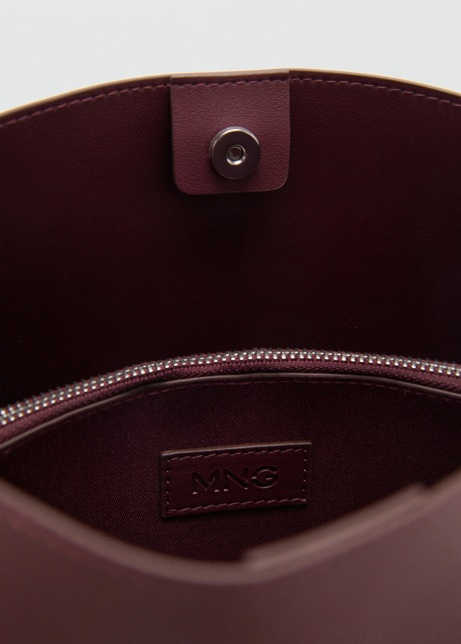 Mini Shopper Bag With Buckle Burgundy
