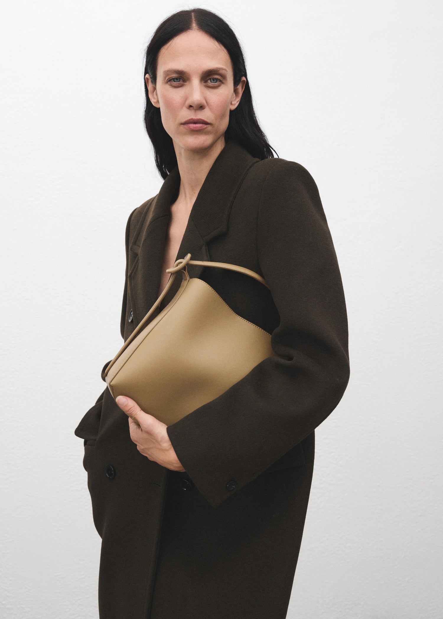 Mini Shopper Bag With Buckle Khaki