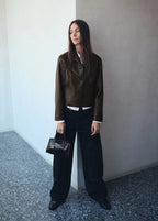 Mini Shiny Handbag With Handles Black