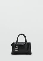 Mini Shiny Handbag With Handles Black