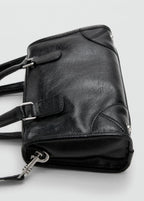 Mini Shiny Handbag With Handles Black