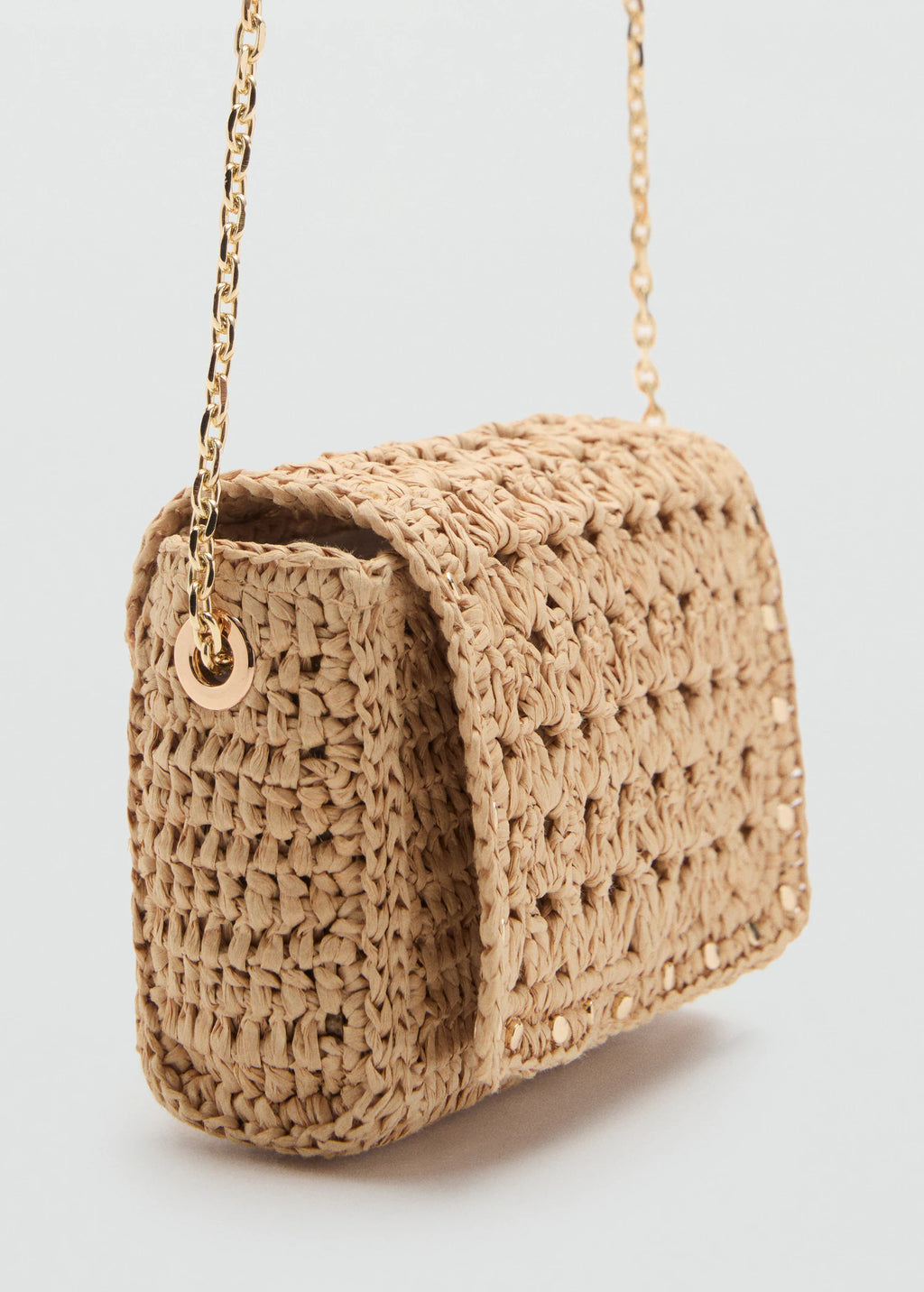 Mini Natural Fibre Crossbody Bag Beige