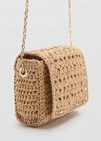 Mini Natural Fibre Crossbody Bag Beige