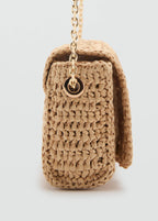 Mini Natural Fibre Crossbody Bag Beige