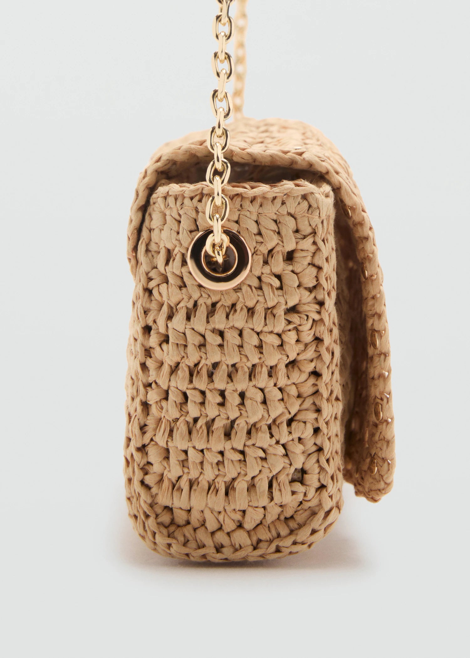 Mini Natural Fibre Crossbody Bag Beige