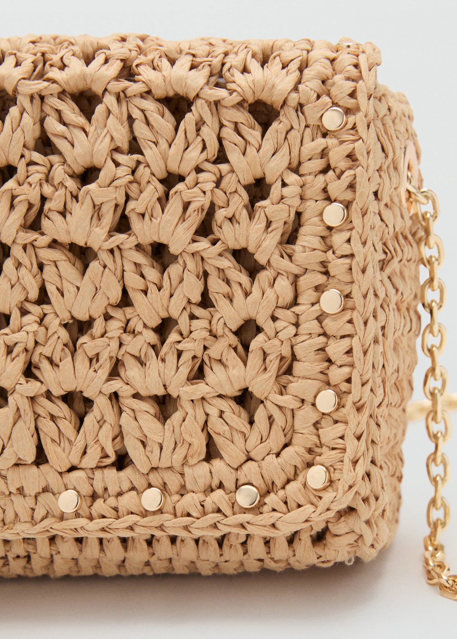 Mini Natural Fibre Crossbody Bag Beige