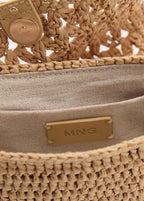 Mini Natural Fibre Crossbody Bag Beige