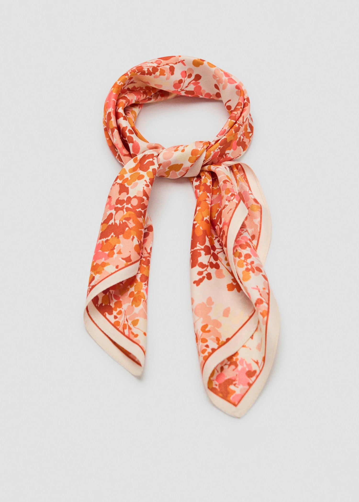 Mini Flower Print Scarf Orange