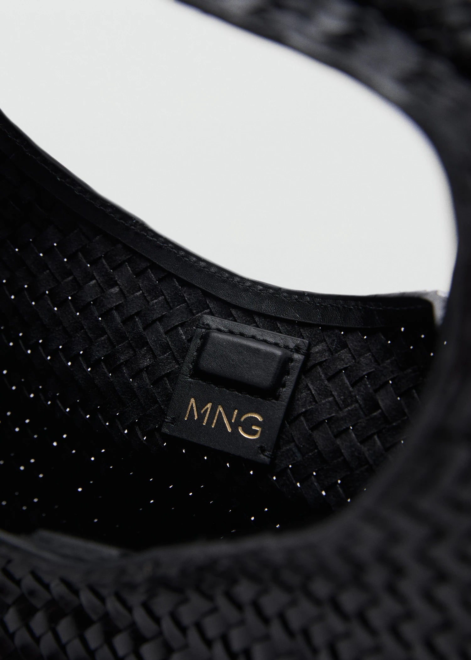 Mini Braided Leather Bag Black