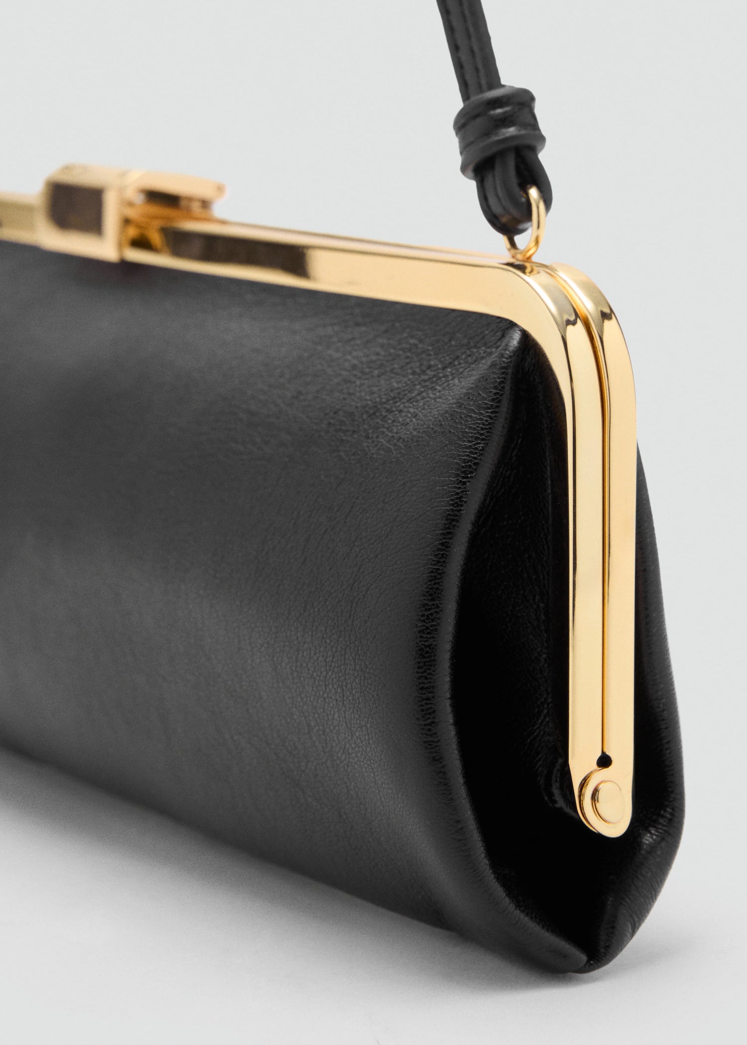 Metallic Clutch Handbag Black
