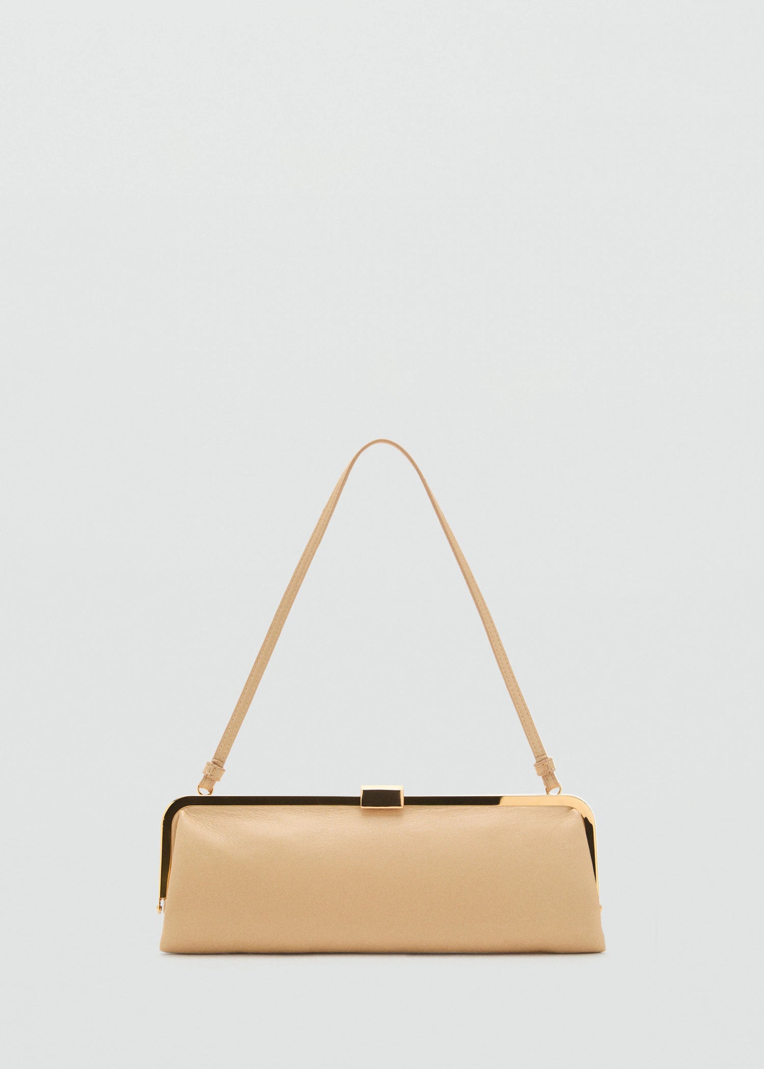 Metallic Clutch Handbag Vanilla