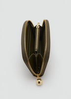 Medium Wallet With Mini Bead Embellishment Khaki