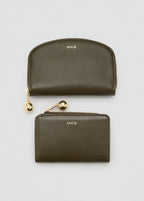 Medium Wallet With Mini Bead Embellishment Khaki