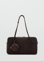 Medium Suede Bowling Bag Chocolate